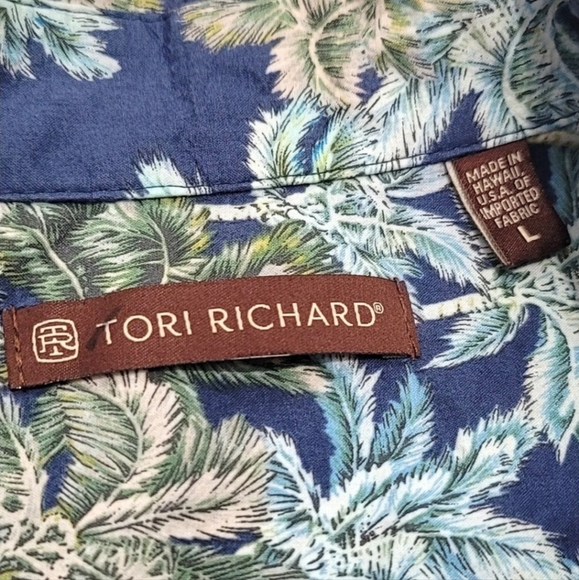 Tori Richard Hawaiian Shirt Large Floral Palm Short Sleeve 100% Cotton Lawn. - Picture 14 of 14